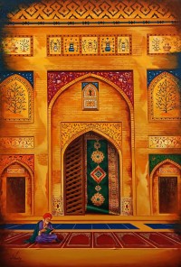 S. A. Noory, 24 x 36 Inch, Acrylic on Canvas, Cityscape Painting, AC-SAN-247 S. A. Noory, 24 x 36 Inch, Acrylic on Canvas, Cityscape Painting, AC-SAN-247